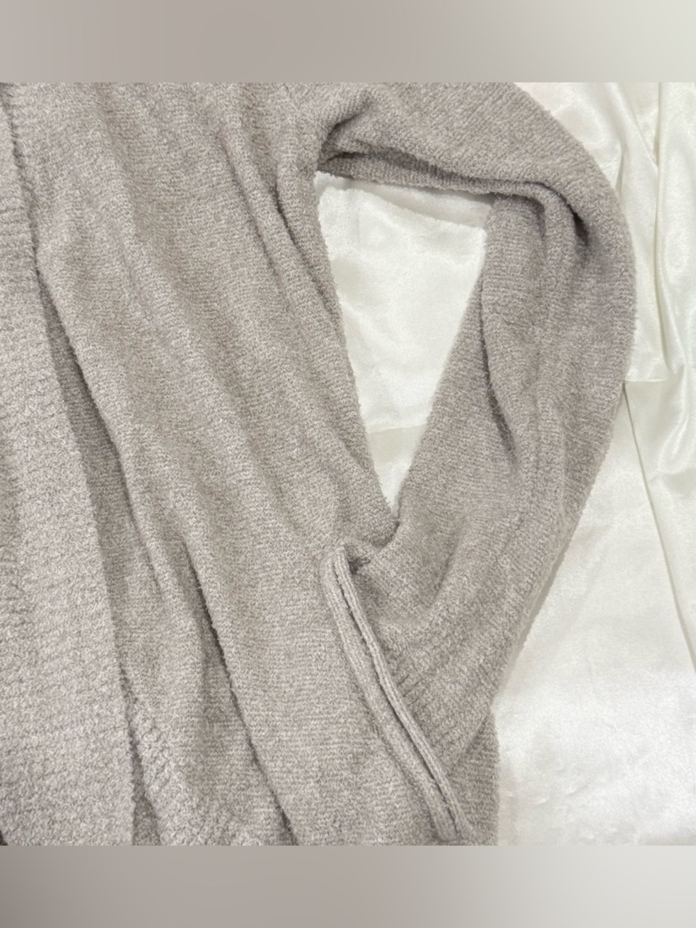 Barefoot Dreams Cozy Chic Lite Circle Cardigan Taupe Medium Lounge Soft Warm - Picture 9 of 11